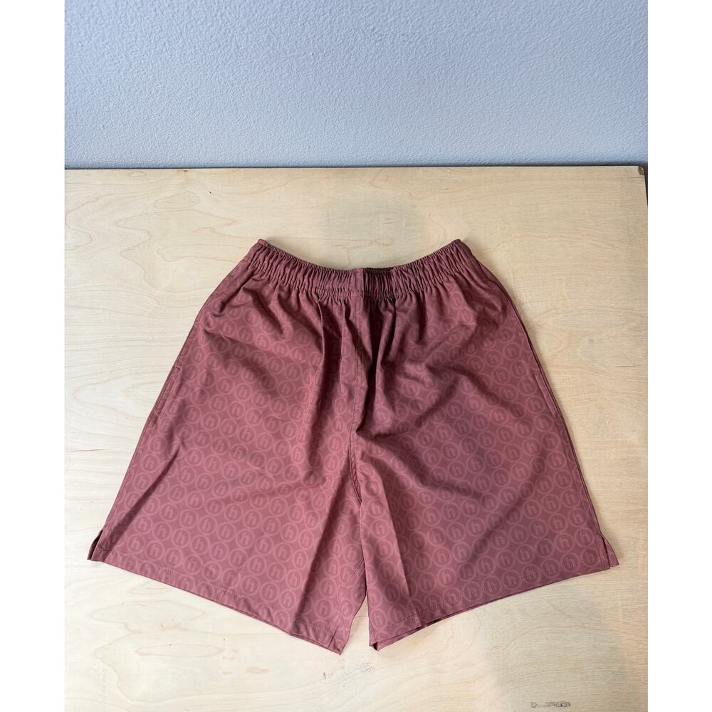 Hidden NY All-Over Monogram Boardshort Burnt Orange Tone-on-Tone Logo Size S NWT